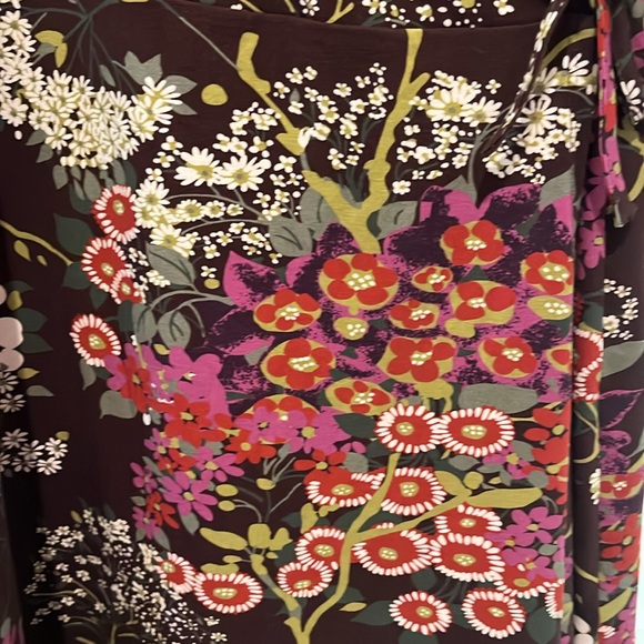 NWOT Spartina wrap dress - ladies XL. Beautiful floral print in dark magenta. - Picture 3 of 11